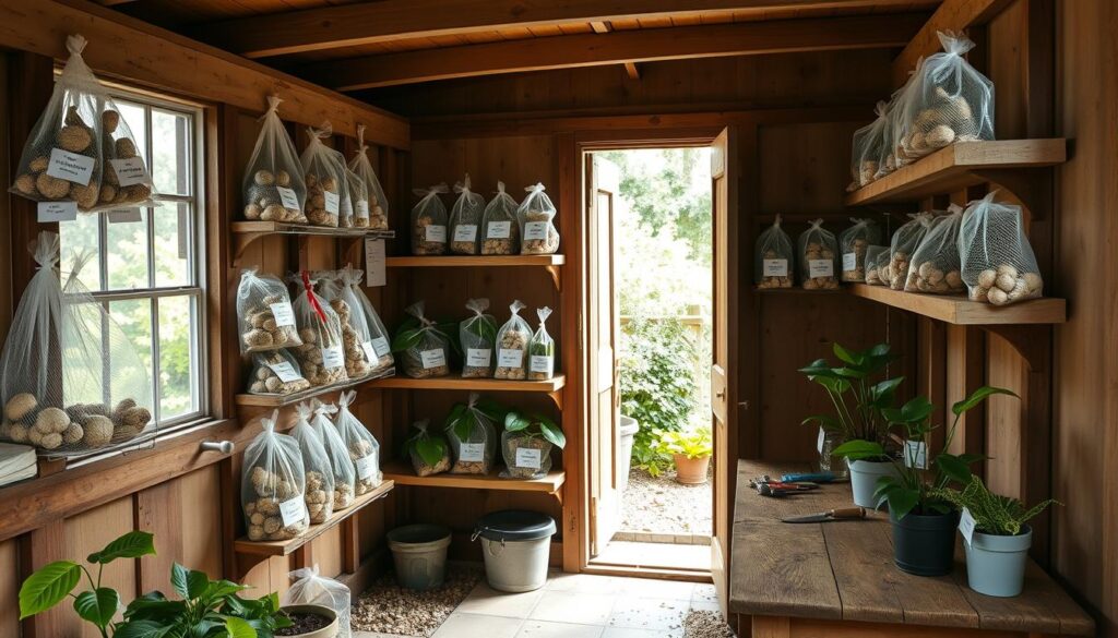 Caladium bulb storage