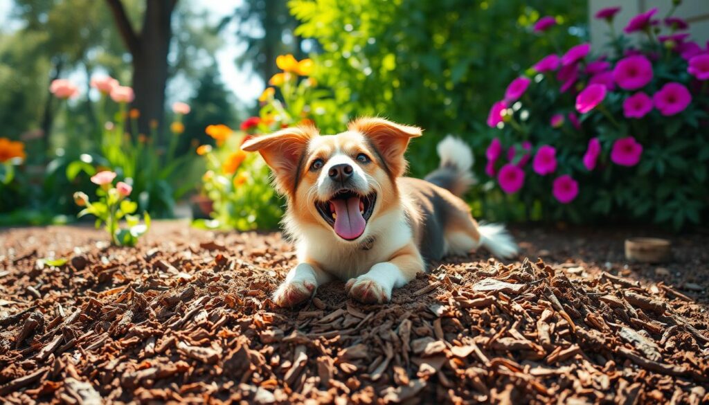 Dog Digging in Mulch