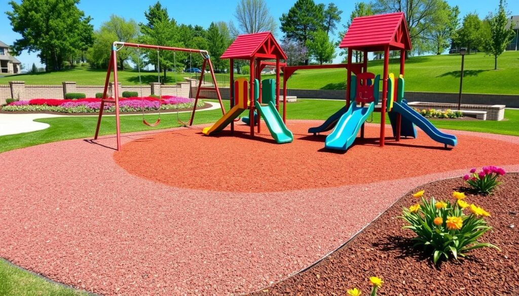 Rubber Mulch Landscape