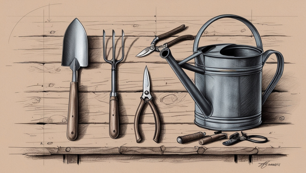 garden tool sketching tutorial