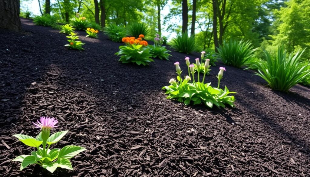 gorilla hair mulch slope protection