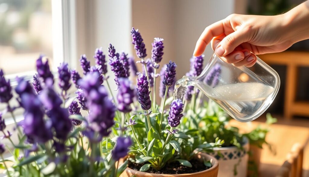 indoor lavender watering