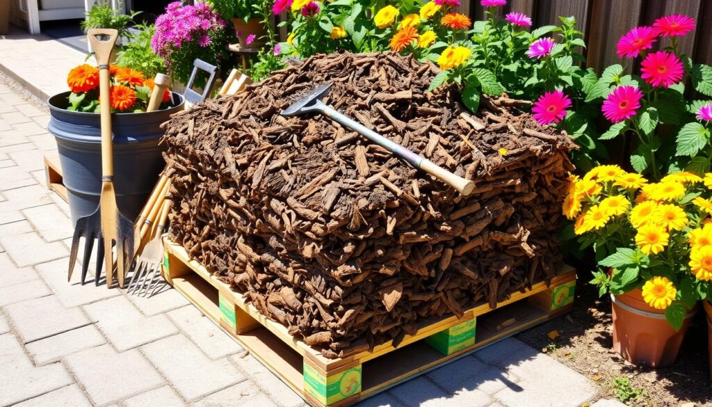 pallet of mulch