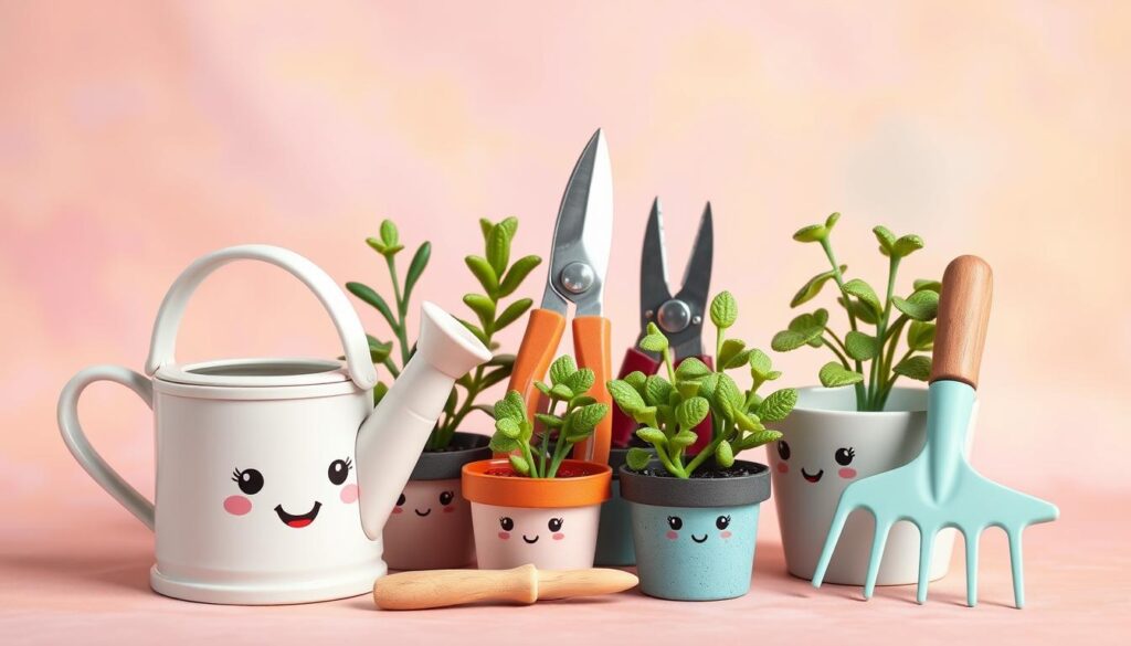 Kawaii gardening clipart tools