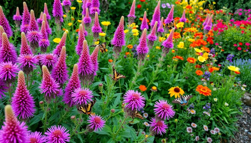 Spirea attracting wildlife in garden